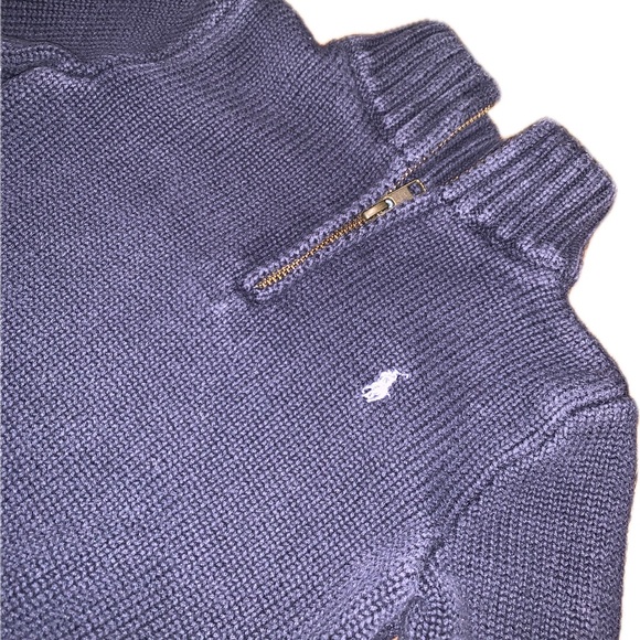 Polo Ralph Lauren Other - Polo Ralph Lauren Knit Navy Blue Half-Zip Sweater Pullover Top 18m Preppy Pony